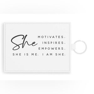 Saffiano Leather Custom Graphic "Motivates" Card Holder By: US